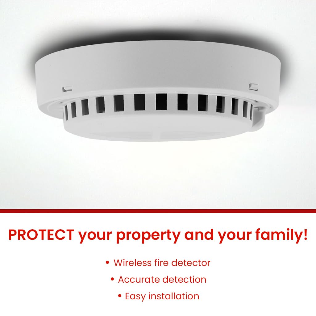 HASTHIP Smoke Detector Smoke Alarm Fire Alarm with Photoelectric Sensor, 85dB High Decibel Smoke Alarm with Flashing Light Alarm for Home, Office, Kitchen Battery Operated (Battery Not Included)