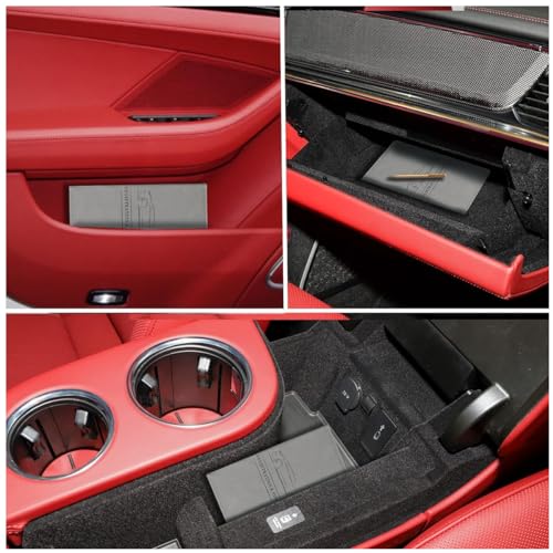 STHIRA® Premium PU Leather Car Documents Holder 6 Compartment Bifold Organizer for Registration Insurance Drive License Cash Spacious Multi-Purpose Vehicle File Bag Men Women 3PCS