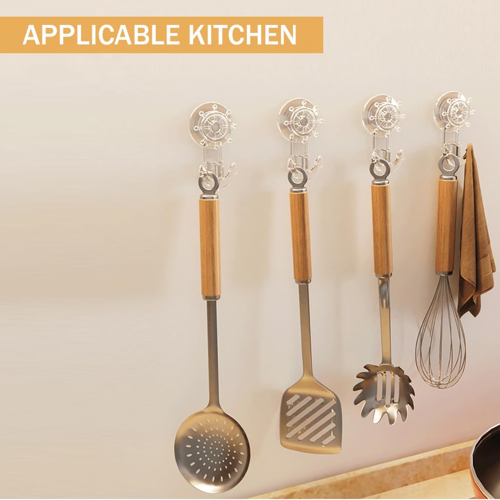 HASTHIP 2pcs Plastic Suction Cup Hooks, Sailing Sucker Hooks Rotatable Hat Coat Holder Towel Hanger Wreath Hangers for Shower Door Kitchen Bathroom Hanger Hooks