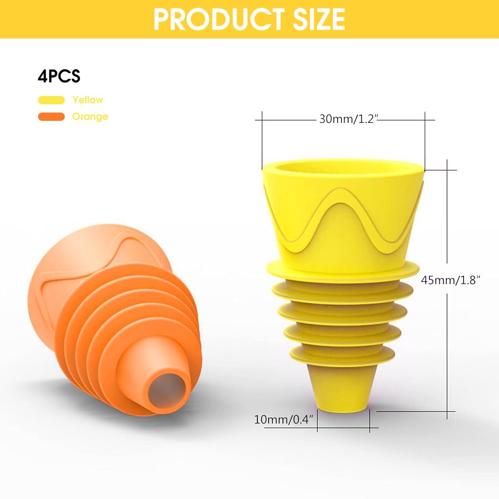 HASTHIP 4Pcs Fly Trap Kit for Indoor, Kitchen, Bottle Stopper Design Fruit Fly Trap for Insects, Whiteflies, Aphids, Leaf Minor, Thriphs, Reusable Eco Fly Trap (without Bottle)