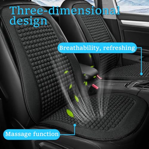 STHIRA® Cooling Seat Pads Car Pad with Backrest Massage Full-Seat Comfort Non-Skid Ice Silk Universal Fit Upholstery Accessory 2PCS