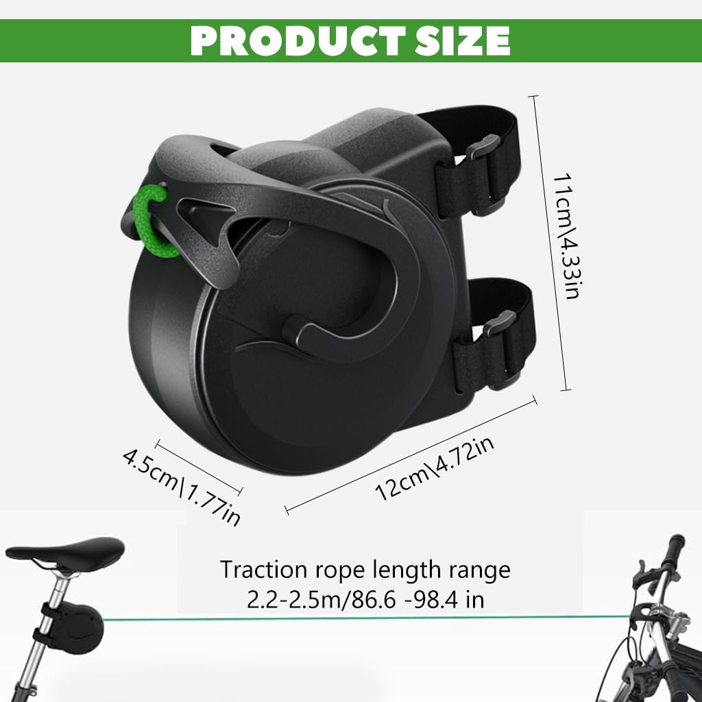 Proberos Bicycle Tow Rope 7.2-8.2Ft Telescopic Nylon Bike Towing Rope for Kids 450lbs High Loading Capacity Telescopic Bike Towline Highly Visible Green Nylon Bike Towing Rope for Kids