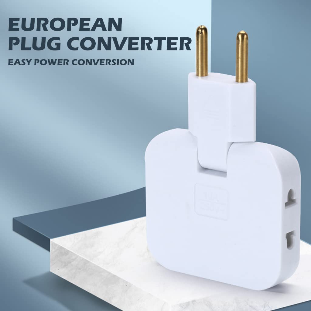 HASTHIP 3 Way Wall Outlet Extender, 2 Prong Plug Adapter, Travel Wall Outlet Extender with 180° Swivel Plug, 3 in 1 Wall Outlet Extender, Plug and Play (2 Pack)