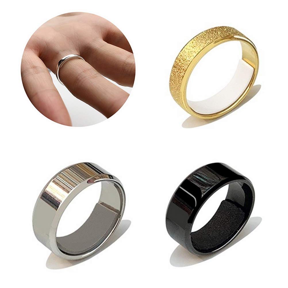 PALAY 8 Sheets Invisible Ring Sizer Loose Ring Size Adjuster with a Cleaning Cloth Adjusting Wide Rings, 4 Colors, 2 Kinds of Thickness(1mm, 1.5mm)