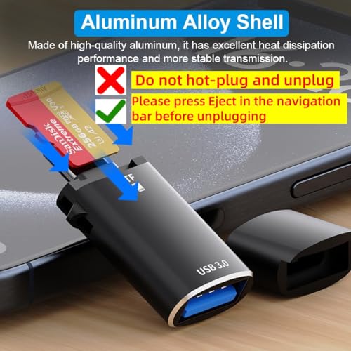 Verilux® OTG Type C to USB Card Reader 2 in 1 TF SD 3.0 Adapter for iPhone 15 Memory High Speed Samsung Xiaomi Huawei P40 2PCS