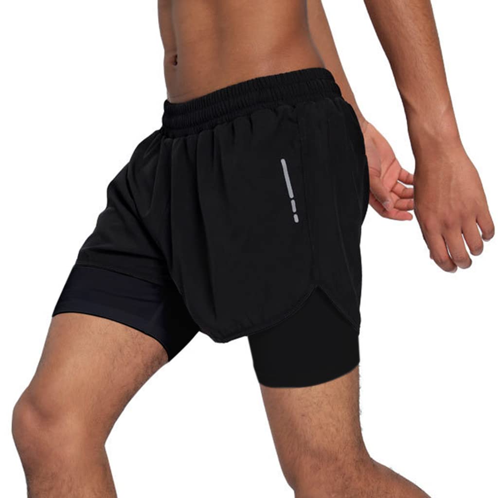 Proberos Swimming Shorts for Men with Pockets, Elastic Double Layer Swimming Trunk, Quick Dry Breathable Shorts, Multi Functional Sport Shorts, Suit for Swimming Running Outdoor Sports