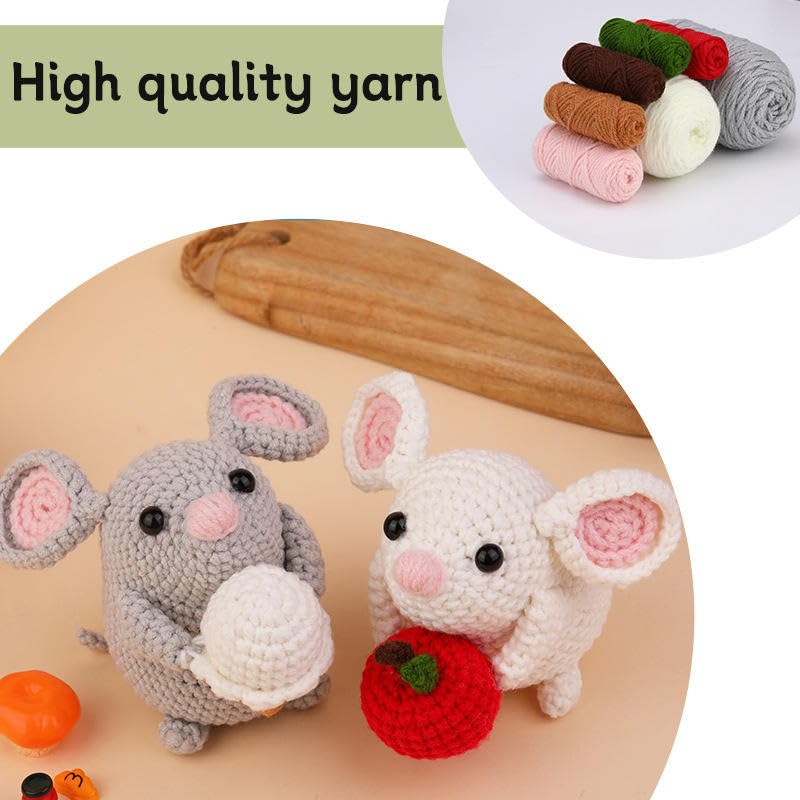 PATPAT Beginners Crochet Kit, Amigurumi Crocheting Animals Kits w Step-by-Step Video Tutorials, Crochet Starter Kit Knitting Starter Pack for Adults Beginners