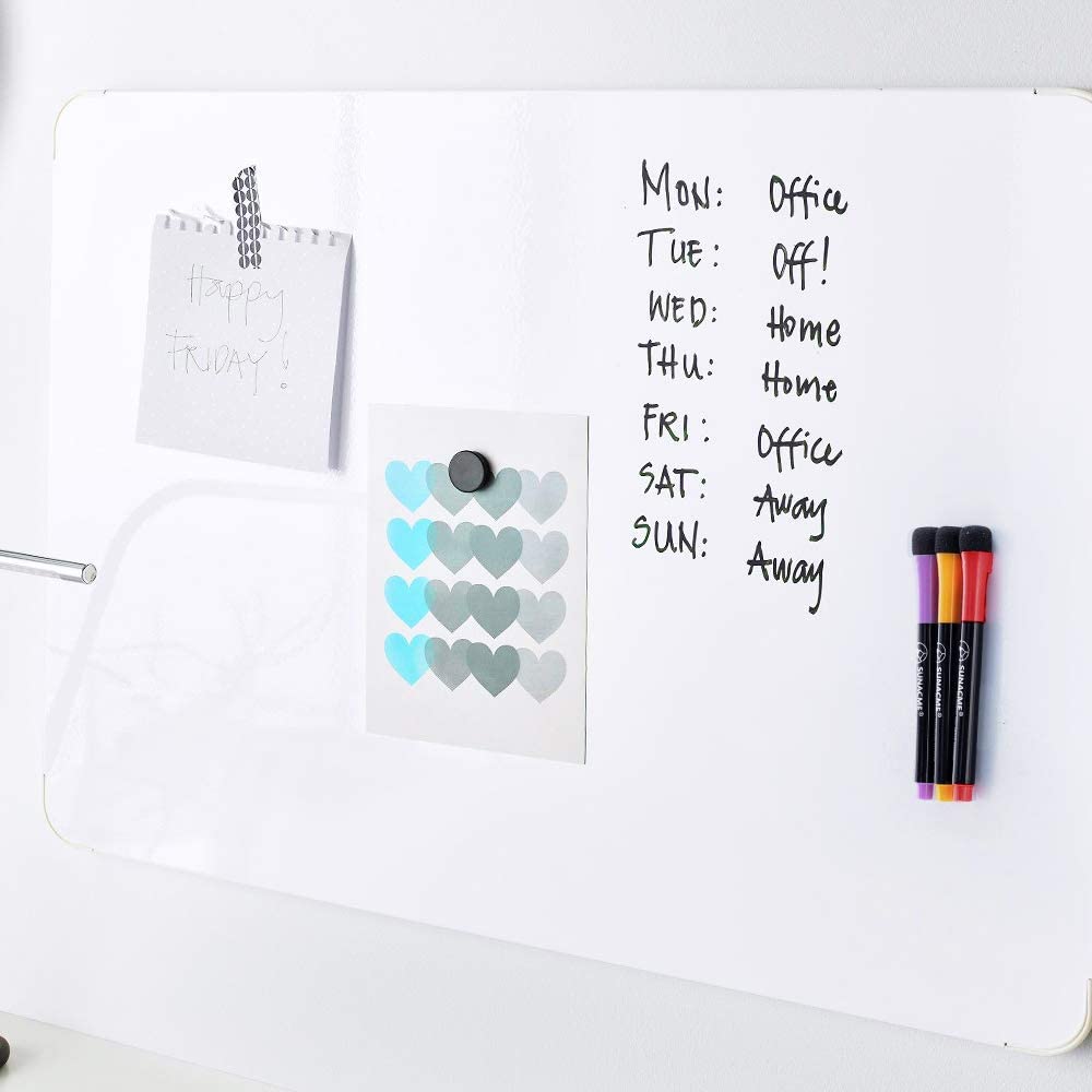 HASTHIP 12PCS Magnetic Dry Erase Markers, White Board Marker with Eraser Cap, Assorted Color Writing & Erasing 2 in 1 Marker Pen for Kids Teachers Office & School Supplies