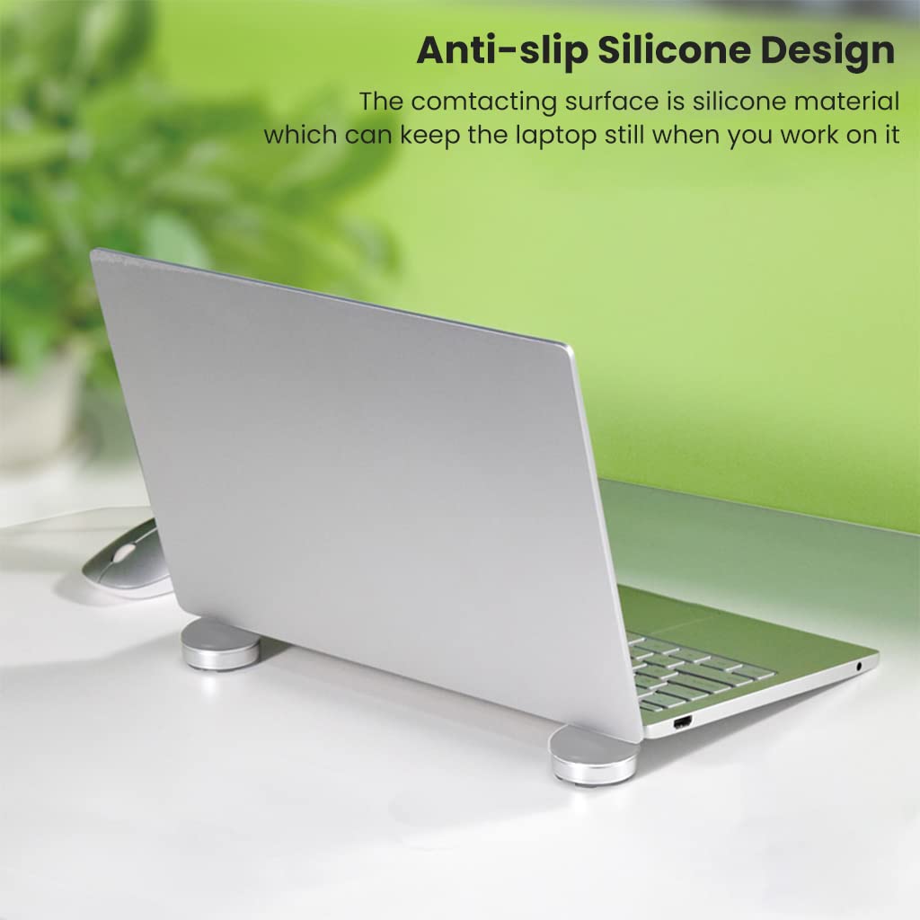 Verilux Laptop Cooling Pad, 2 Pack Portable Laptop Stand Foot for Elevation and Tilt, Providing 8 ° Tilt,Anti-Slip Silicone,Laptop Cooling Stand (Grey)