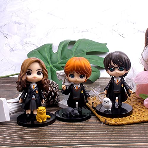 HASTHIP Harry-Potter Character With Pet Action Figures Toy, Collectible Showpiece, Perfect For Gifting, Showpiece, Home Decor (Height - 10 Cm) - 3 Pieces Set