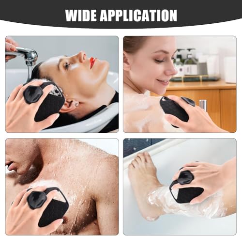 MAYCREATE® Silicone Body Scrubber Buffer Exfoliating Brush with Loofah Bath Brushes for Men Women Kids use in Shower Scalp Hair Shampoo Skin Cleaning 2PCS