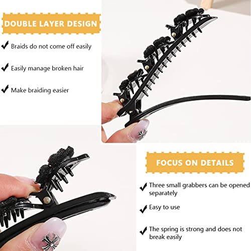 PALAY 4pcs Hair Braid Pearl Hair Clip for Girl Magic Hair Claw Clips Hair Barrettes Hair Accessories Hair Dressing for Teen Girls Braided Hair Clip ashion Hairdressing Styling Tool Hairpins