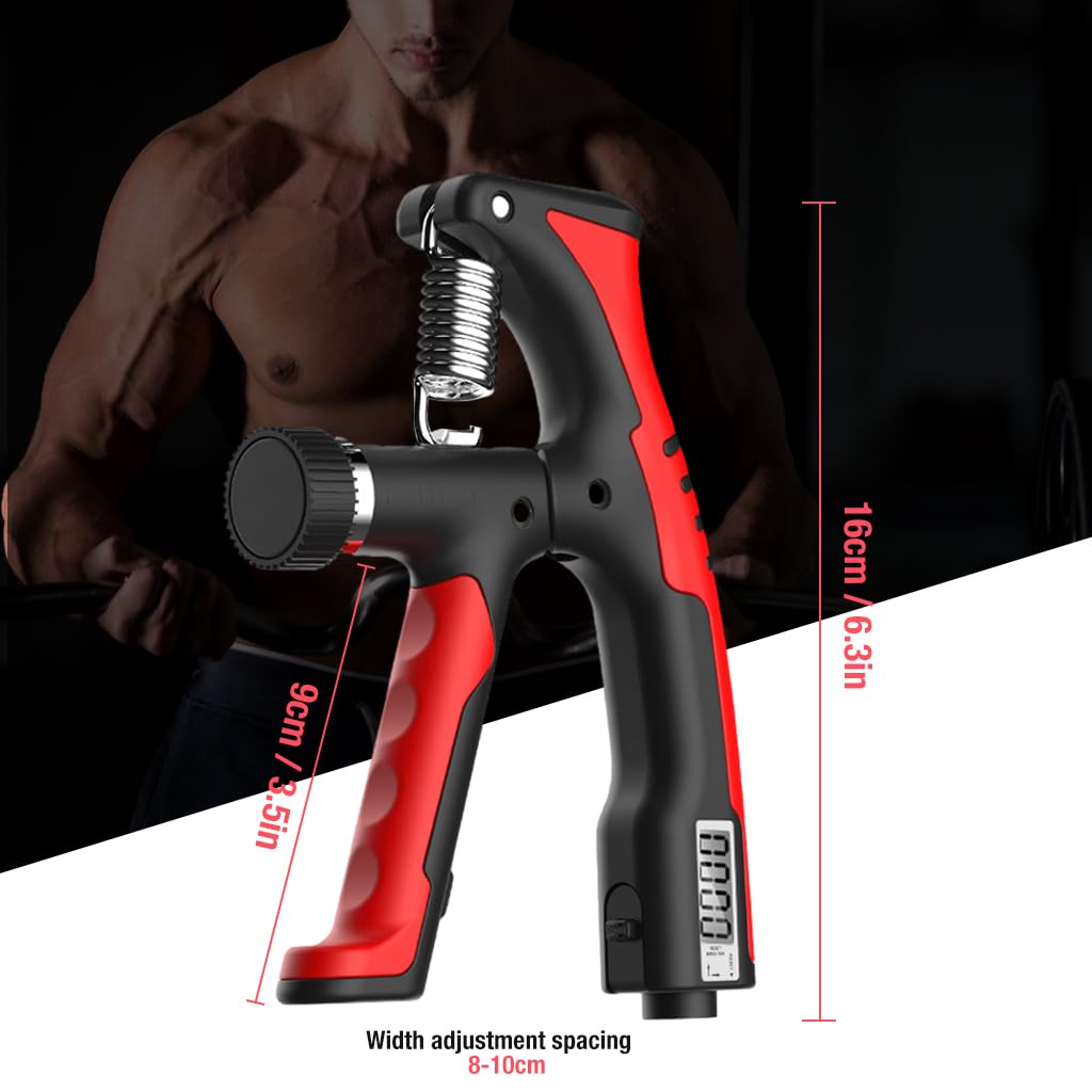 Proberos Hand Grip Strength Trainer, Hand Grip Strengthener with Counter, Adjustable Resistance 10 to 100kg, Non-Slip Gripper, for Athletes & Hand Exercising
