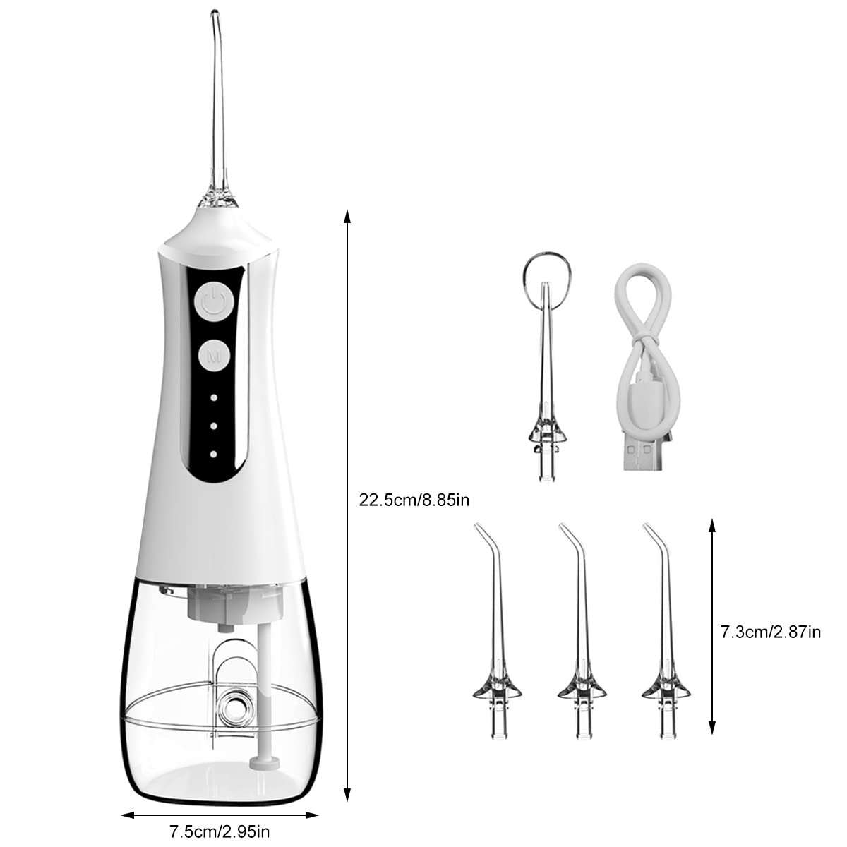 HANNEA Ultra Dental Flosser for Teeth, Cordless & Rechargeable Water Floss With 4 Tips, 300 ml Large Detachable Water Tank, 6 Cleaning Modes with LCD Display, IPX7 Waterproof, Oral Irrigator