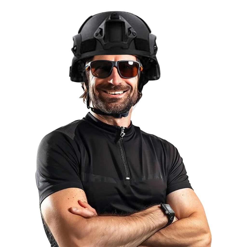 Proberos Tactical Helmet Strap Anti-Impact High Strength ABS Tactical Helmet Military Tactical Helmet Modularity Helmet with Adjustable Chin Mount for Multicam Military Sports CS Game