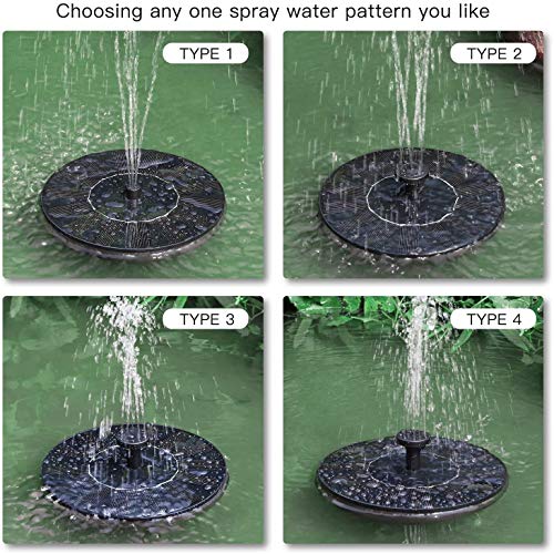 Verilux® Plastic Fountain Solar Power Floating Water Pump For Pool Pond Garden Patio Plants Round 7V 1.4W Black 3PCS