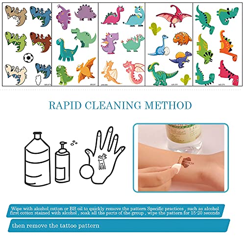 MAYCREATE 20 sheet Tatto Sticker for Kids,Kids Waterproof Temporary Tattoos for Birthday Parties,Group Activities,Cute Cartoon Dinosaur Tatto Sticker For Women