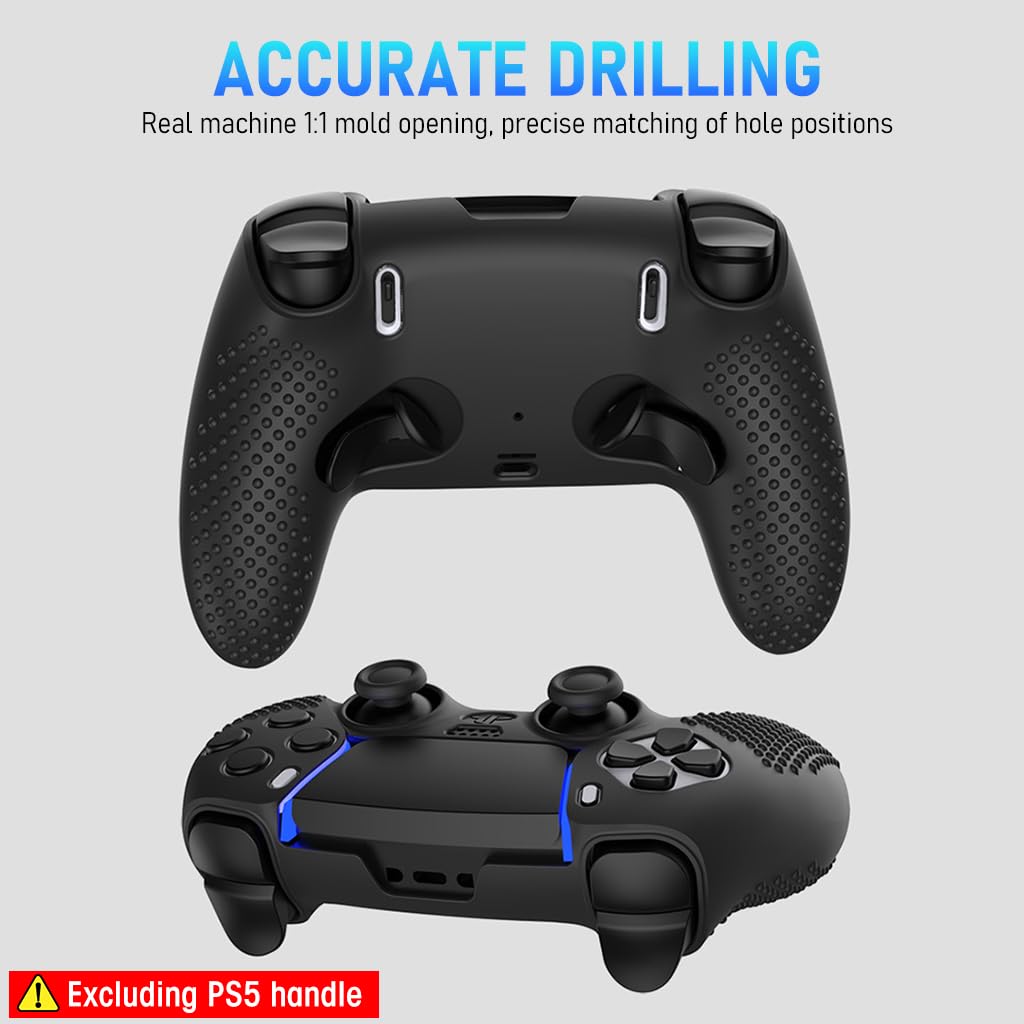 ZORBES Silicone Cover for PS5 DualSense Edge Wireless Controller with Touchpad Protector Anti-Slip Controller Cover for PS5 Edge Controller with Thumb Grips and Extenders, No Includes Controller