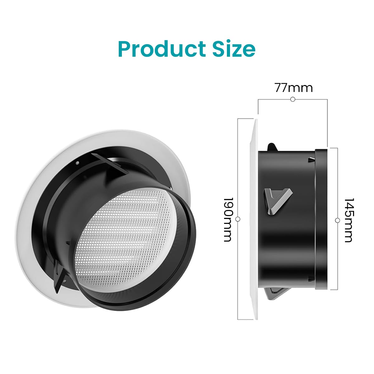 HASTHIP 6'' Air Vent Exhaust Ceiling Vent Air Vent False Ceiling Diffuser Bathroom Ceiling Air Exhaust ABS Round Air Vent Cover Grill for Room, Office