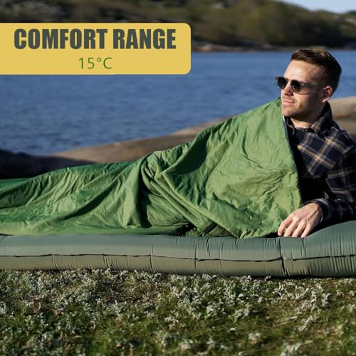 Proberos Camping Sleeping Bag, Ultralight Cotton-filled Thermal Sleeping Bag for Outdoor -3°C-15°C Temp, Thermal Sleeping Bag Travel Accessory for Camping, Hiking, Trekking, 75x190cm