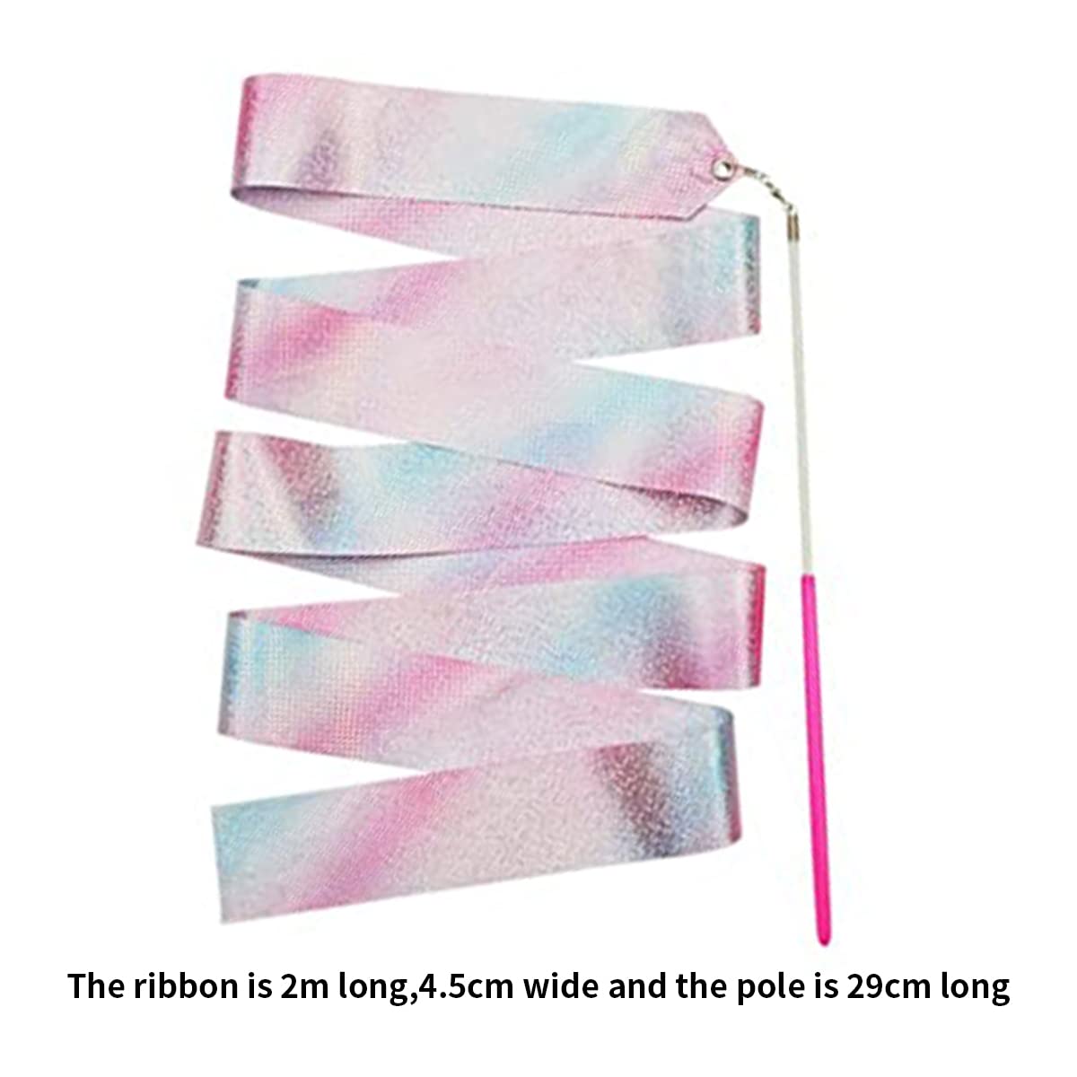 HASTHIP 2-Pack Sports Ribbons with Sticks, Dance Belts with Bar Kids 2m, Rhythmic Gymnastics Belts, Dance Gymnastics Belts, Dance Belts, Rainbow Swing Belts, Spin Belts, Kids Gymnastics Belts