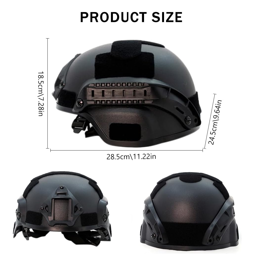 Proberos Tactical Helmet Strap Anti-Impact High Strength ABS Tactical Helmet Military Tactical Helmet Modularity Helmet with Adjustable Chin Mount for Multicam Military Sports CS Game