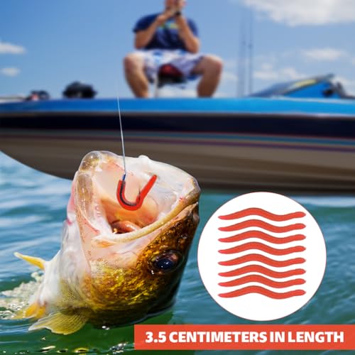 Proberos® 300PCS Realistic Earthworm Fishing Bait Soft Artificial Worms for Freshwater and Saltwater Rod 3.5CM
