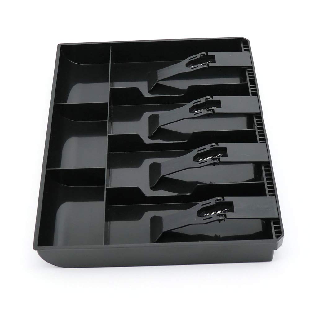 ELEPHANTBOAT Black Cash Storage with ABS Raw Material Drawer, Storage for Cash, Register Insert Tray Cash Coin