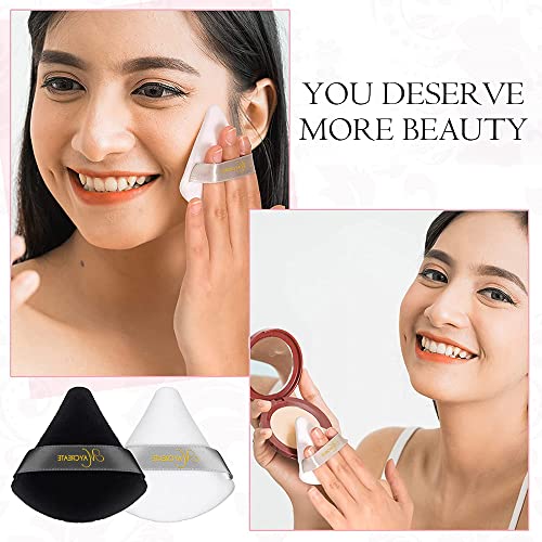 MAYCREATE 2pcs Triangle Powder Puff For Women Makeup Sponge puff Face Dry Wet Makeup Puff for Loose Powder Body Powder, Cotton Cosmetic Sponge for Contouring, Under Eyes and Corners