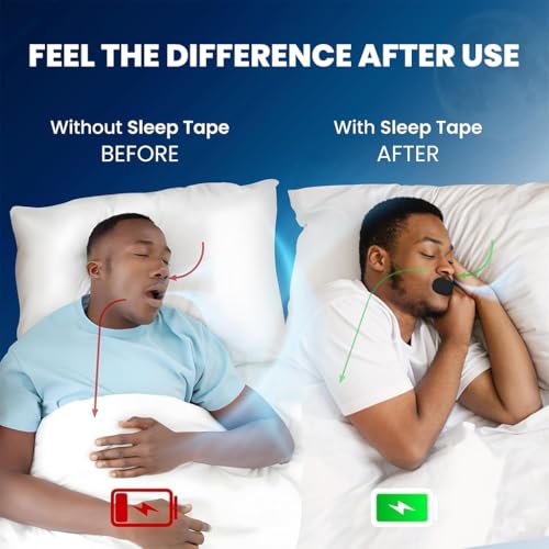 ZIBUYU® 2PC 30-Count Anti-Snore Mouth Tape for Kids & Adults, 3x1.5 Inch Pre-Cut Hypoallergenic Safe Adhesive, Reduces Snoring & Mouth Breathing, Cotton, Improves Sleep & Breathing Quality