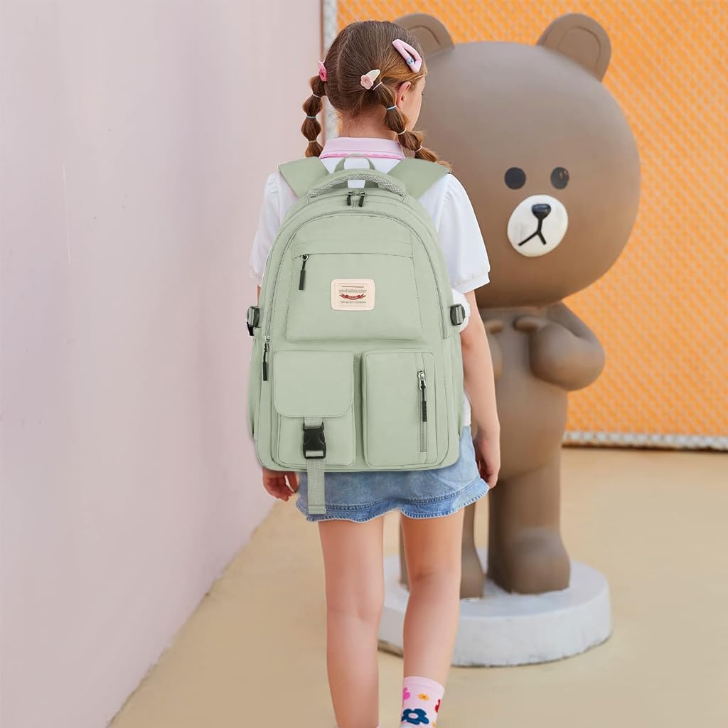 PALAY Women Travel Backpack Casual Backpack Kawaii Pure Color School Backpack Lightweight Nylon Backpack Multi Compartment Fashion Backpack for Travel, School