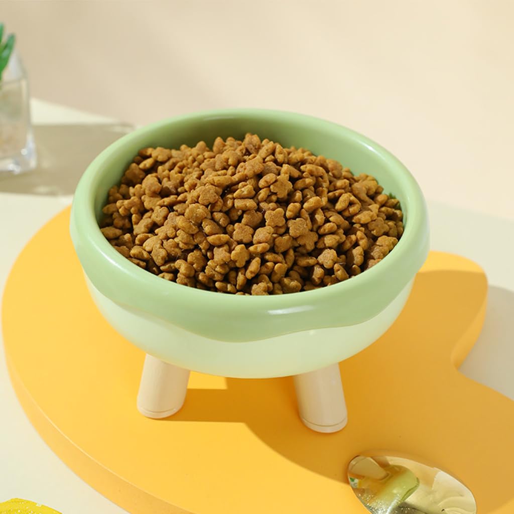 Qpets Cat Feeding Bowl, Elevated Pet Feeding Bowl with Feet, Cat Bowl for Dry & Wet Food Feeding Bowl for Cat Dog Food Grade PP Material (14CM Diameter)