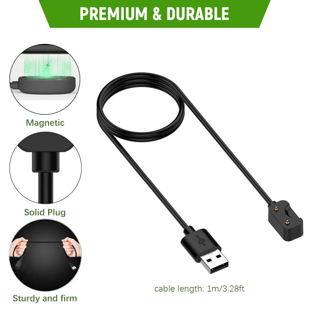 ZORBES USB Charger for Samsung Galaxy Fit 3 (1.6'' Display) Replacement 3.3ft USB Charging Cable Dual Pin Mag-netic Charging Cable for Samsung Galaxy Fit3