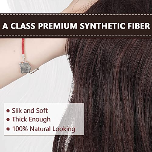 MAYCREATE Curly Hair Extensions for Women Black Invisible Wire Long Wave Curled Hair Extension Clip, Soft Secret Hairpieces - 22