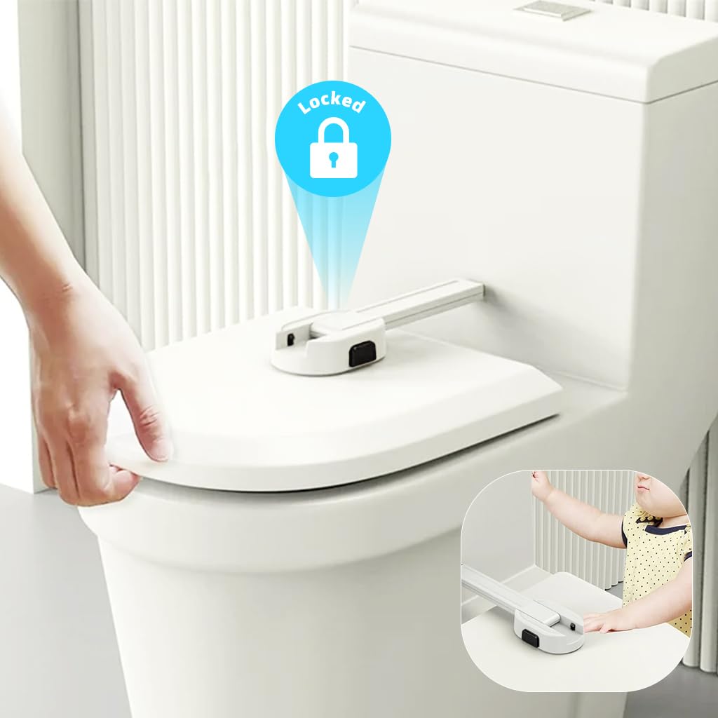 SNOWIE SOFT Toilet Seat Lock Child Proof Toilet Lock for Toilet Lid Baby Safety Products Prevent Baby from Pinching Hands Universal Utility Toilet Accessories