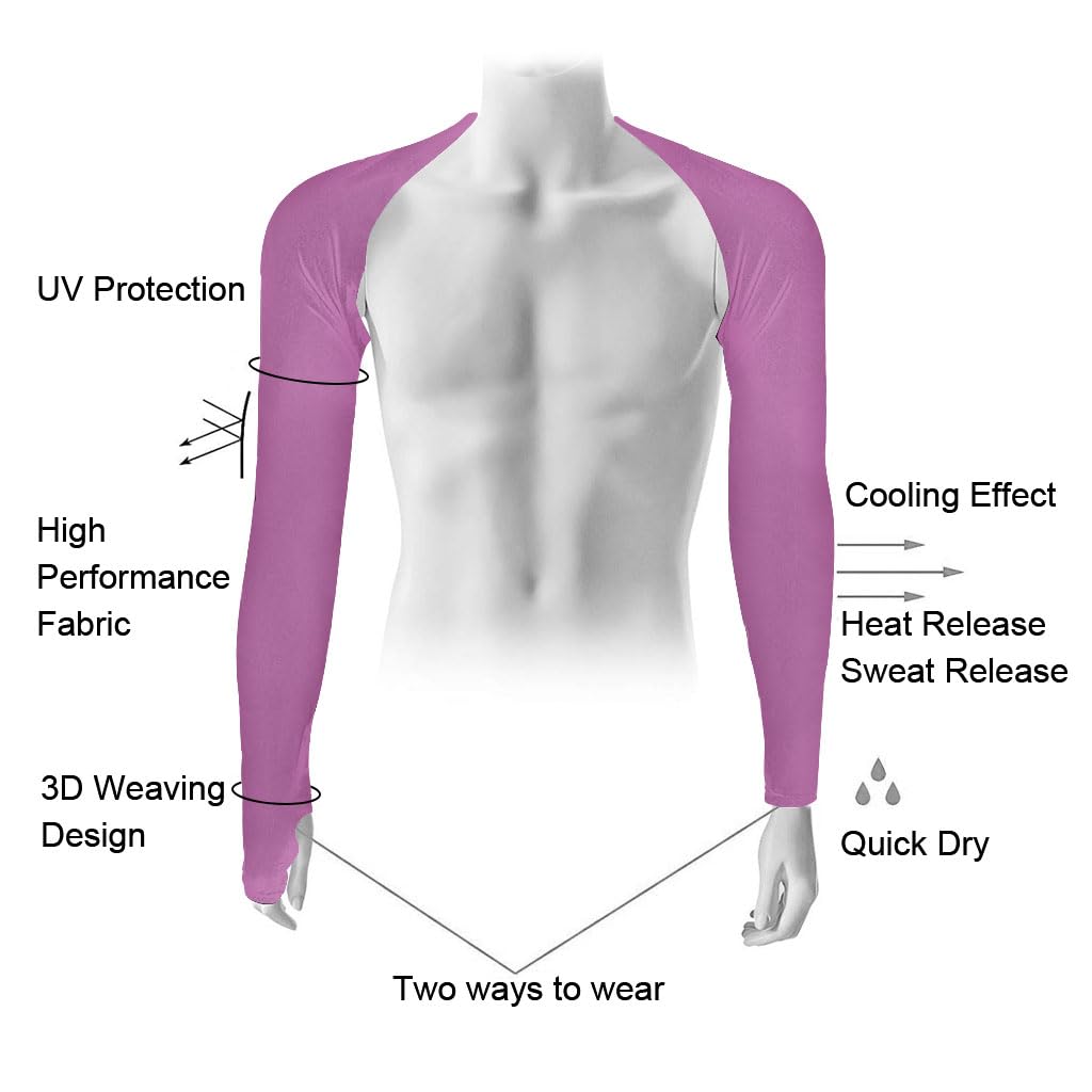 PALAY Cooling Shawl Arm Sleeves for Women, Sun UV Protection Hand Cover Arm Sleeves, Breathable Cooler Golf Shrug for Outdoor Cycling, Travel - Purple