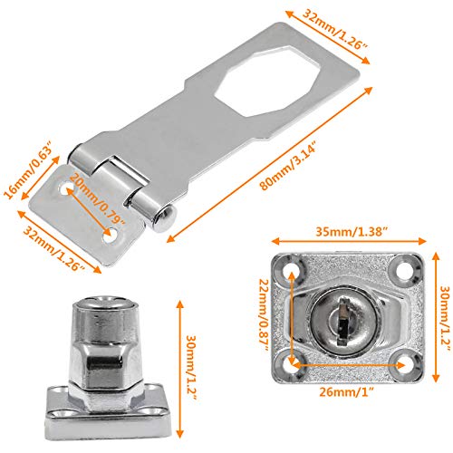 HASTHIP 1PC Door Lock Hasp Latch, 5 Inch 304 Steel Safety Packlock Clasp Hasp Door Latches, Extra Thick Door Gate Lock Hasp with Screws Brushed Finish