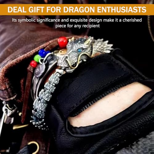 SANNIDHI Men's Bracelet Zodiac Dragon Bracelet 7.87 inches Heavy Duty Metal Dragon Bracelet Game of Throne Bracelet House of The Dragon Merchandise Bracelet Gift Bracelet for Fans