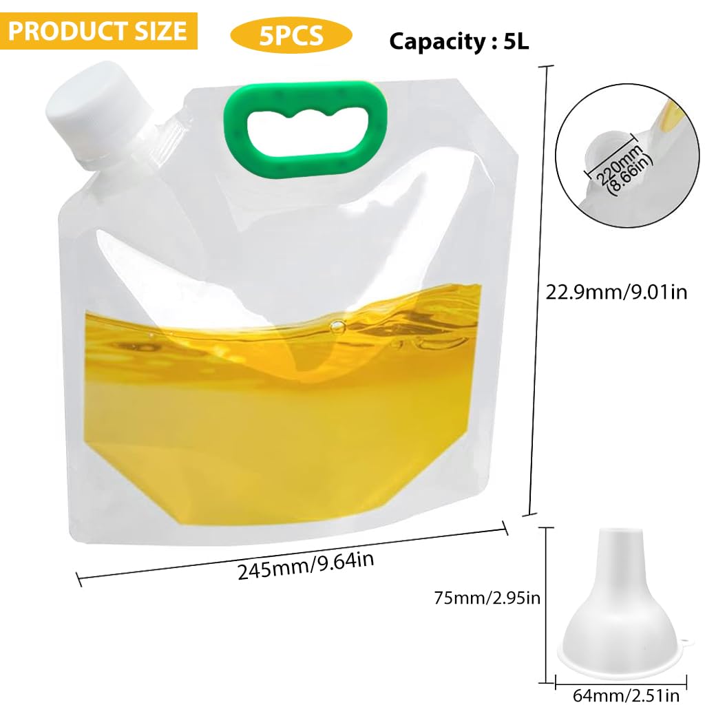 HASTHIP 5PACK Cereal Rice Storage Bag, 1.5L Cereal Containers Storage, Miscellaneous Grain Storage Sealed Bag with Lids Moisture Sealed Bag Clear Ziplock Bags Reusable Kitchen Organization