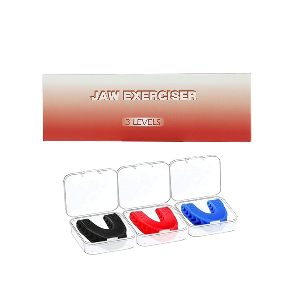 MAYCREATE 3Pcs Jawline Exerciser Tool for Men Women 40/50/60lbs Foodgrade Silicone Jawline Exerciser Tool Jawline Exerciser, Slim and Tone Your Face- Helps Reduce Stress and Craving