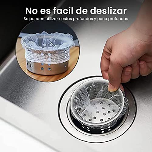 HASTHIP® 200PCS Kitchen Sink Filter Mesh Strainer Bags Anti Clogging Elastic Trash Fits Most Sizes
