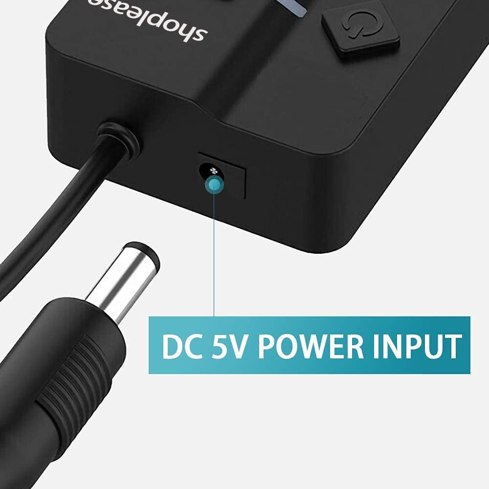 ZIBUYU USB Hub 7in1 All 3.0 Ports for PC Desktop Laptop USB Hub Individual Switch Control USB Extender for Laptop USB Hub for USB Flash Disk, Keyboard, Wired Mouse, Bluetooth Mouse, Plug and Play