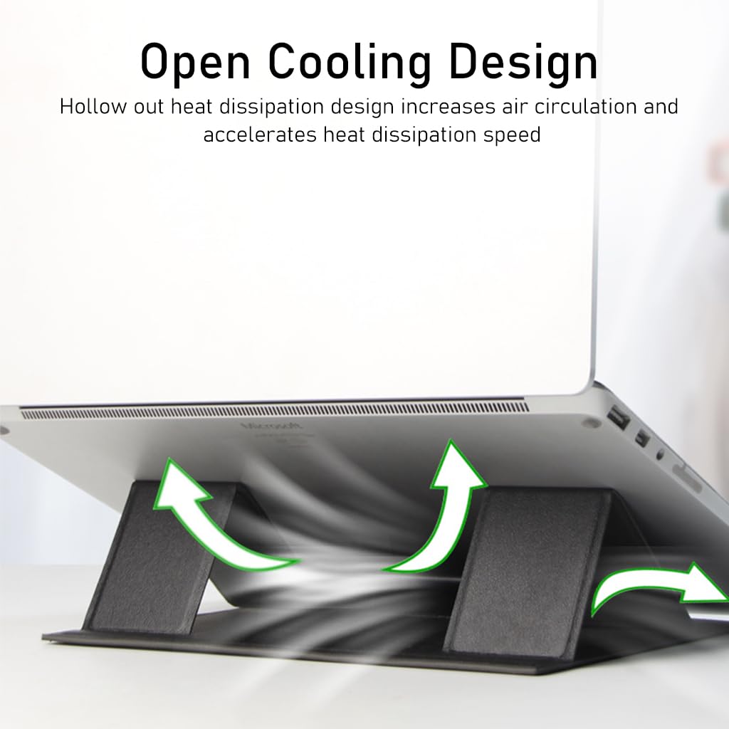 ZORBES Laptop Stand Laptop Riser Desk Laptop Riser with 2 Adjustable Viewing Angles Table Laptop Stand for Perfect View Anti-Slip PU Laptop Riser for Home Office Travel