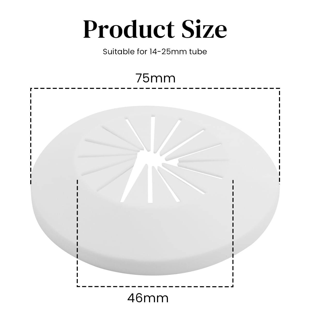 HASTHIP 5Pcs Pipe Cover Decoration for 14-45mm Plumbing Plumbing Plates Water Pipe Cover Water Pipe Drain Line Cover Radiator Escutcheon PP Plastic White Decorative Toilet Pipe Cover