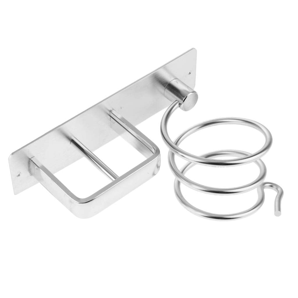 HASTHIP Professional Wall Mounted Blow Hair Dryer Holder Shelf Rack Stand Hanger Straightener Organizer with Two Holes Rack