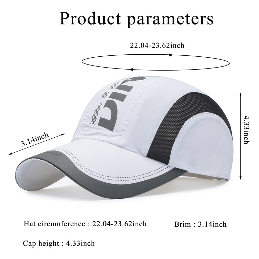 ZIBUYU Sport Baseball Caps for Men and Women Unisex Cap Breathable Cotton Cap for Men, Women Summer Cap Outdoor Fishing Outside Hiking Adjustable Buckle Casual Caps for Men Stylish - White