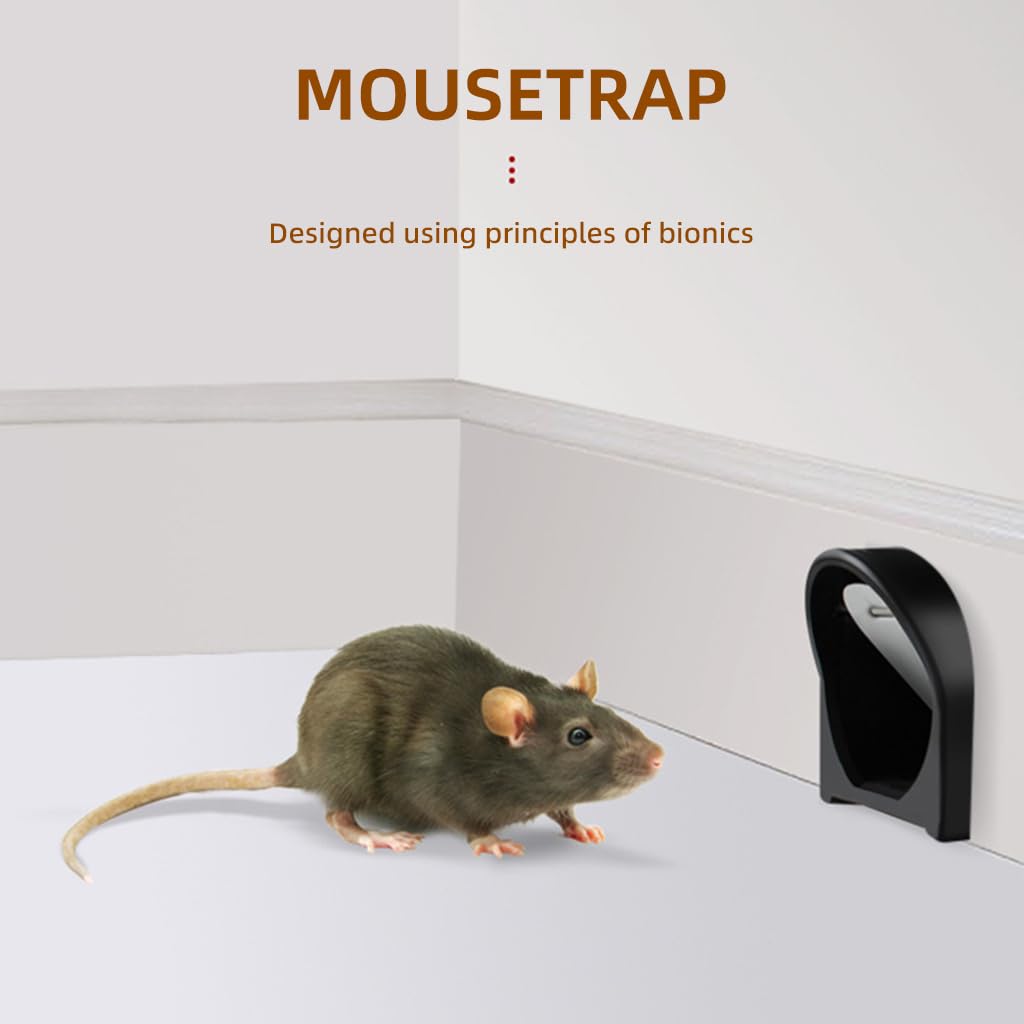 HASTHIP 27cm Humane Mouse Trap Cage - Continuous Rat Trap Cage for House Patio - Self-Locking Mousetrap - Reusable Enlarged Smart Rat Catcher & Rodent Trap for Mice, Pets, Rodents