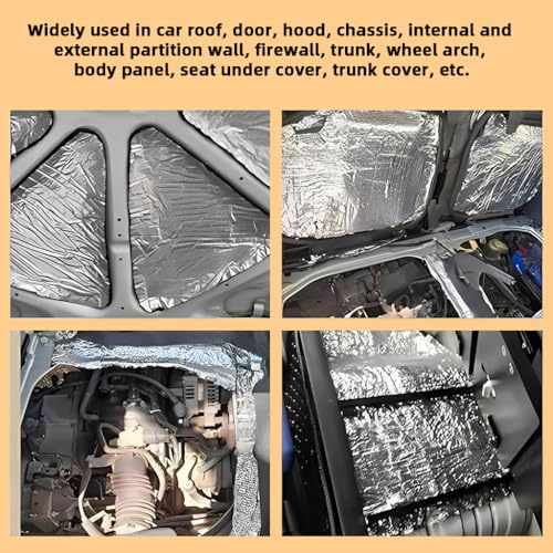STHIRA® 10Pcs Noise Dampening Mats, 5mm Thicken Foil Foam Soundproof Foam Self-adhesive Backing Vibration Dampener