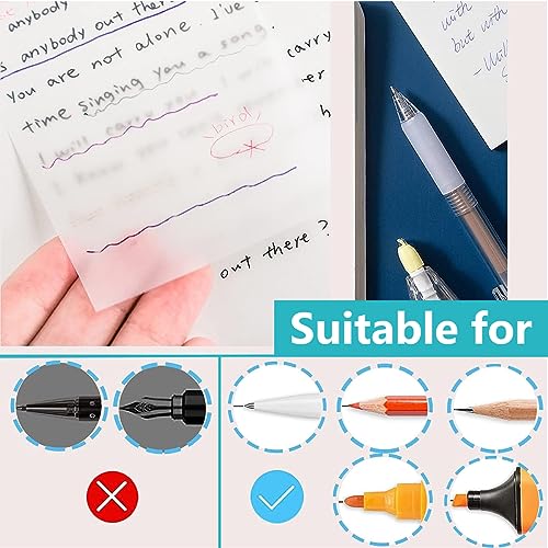 HASTHIP® 400 Sheet Transparent Self-Adhesive Clear Sticky Notes 4 Sizes White 1200PCS
