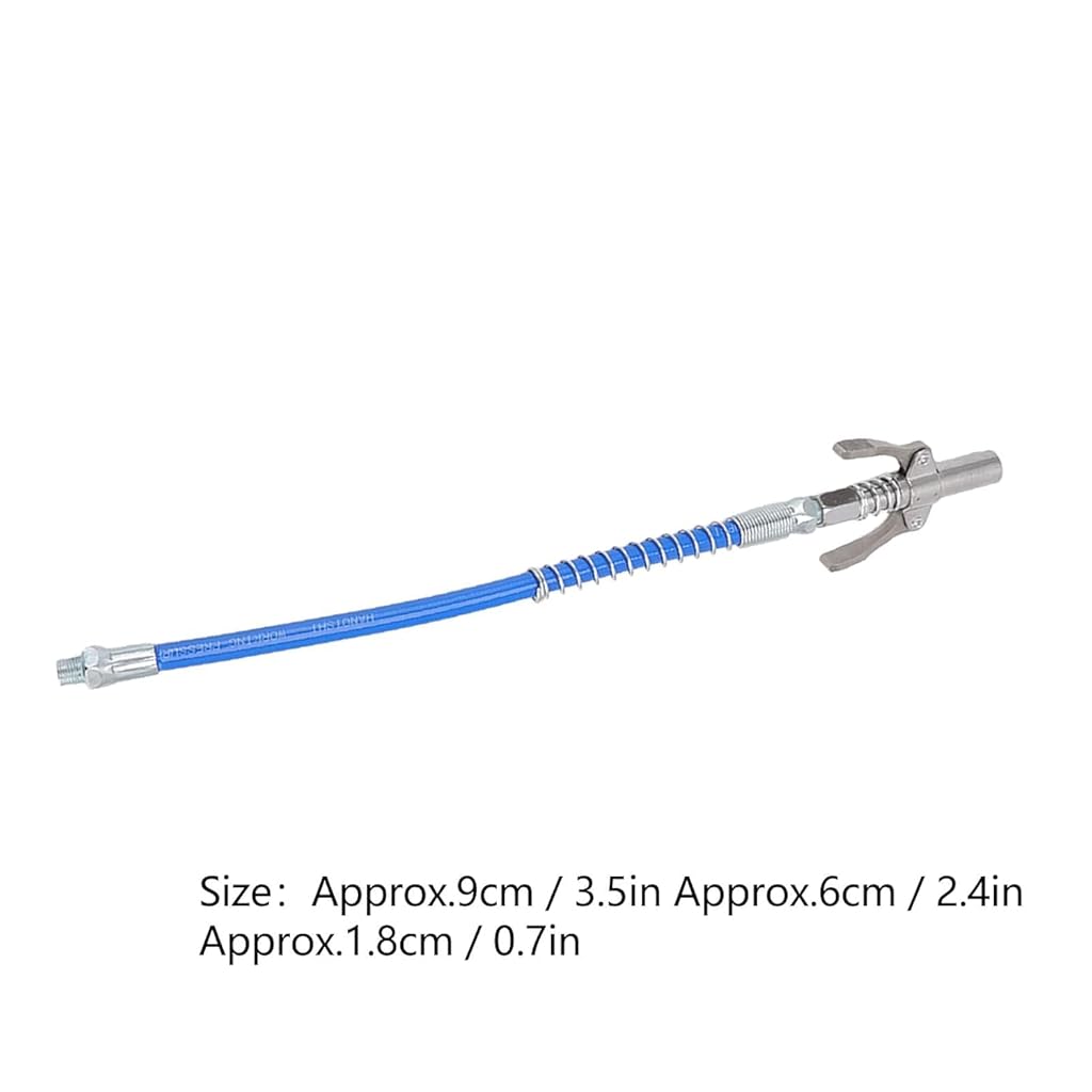 STHIRA® Grease Gun Coupler Strong Lock Release 12000 PSI Quick Metal Dual Handle Tip 30cm Hose Compatible with All 1/8 NPT Fitting 2PCS